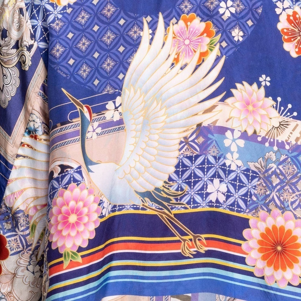 Johnny Was Navy Floral Cape Reversible two ways to wear! - Picture 12 of 14